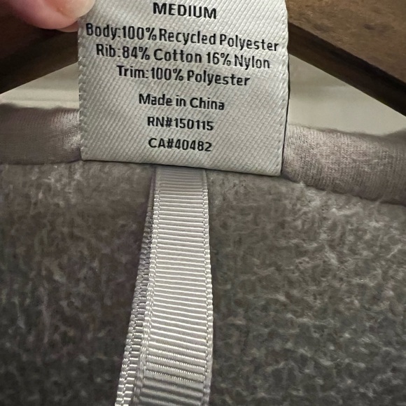 Varley Raley Zip Fleece Hoodie Hooded Jacket Satellite Gray Two Way Zip Size M - Picture 5 of 5